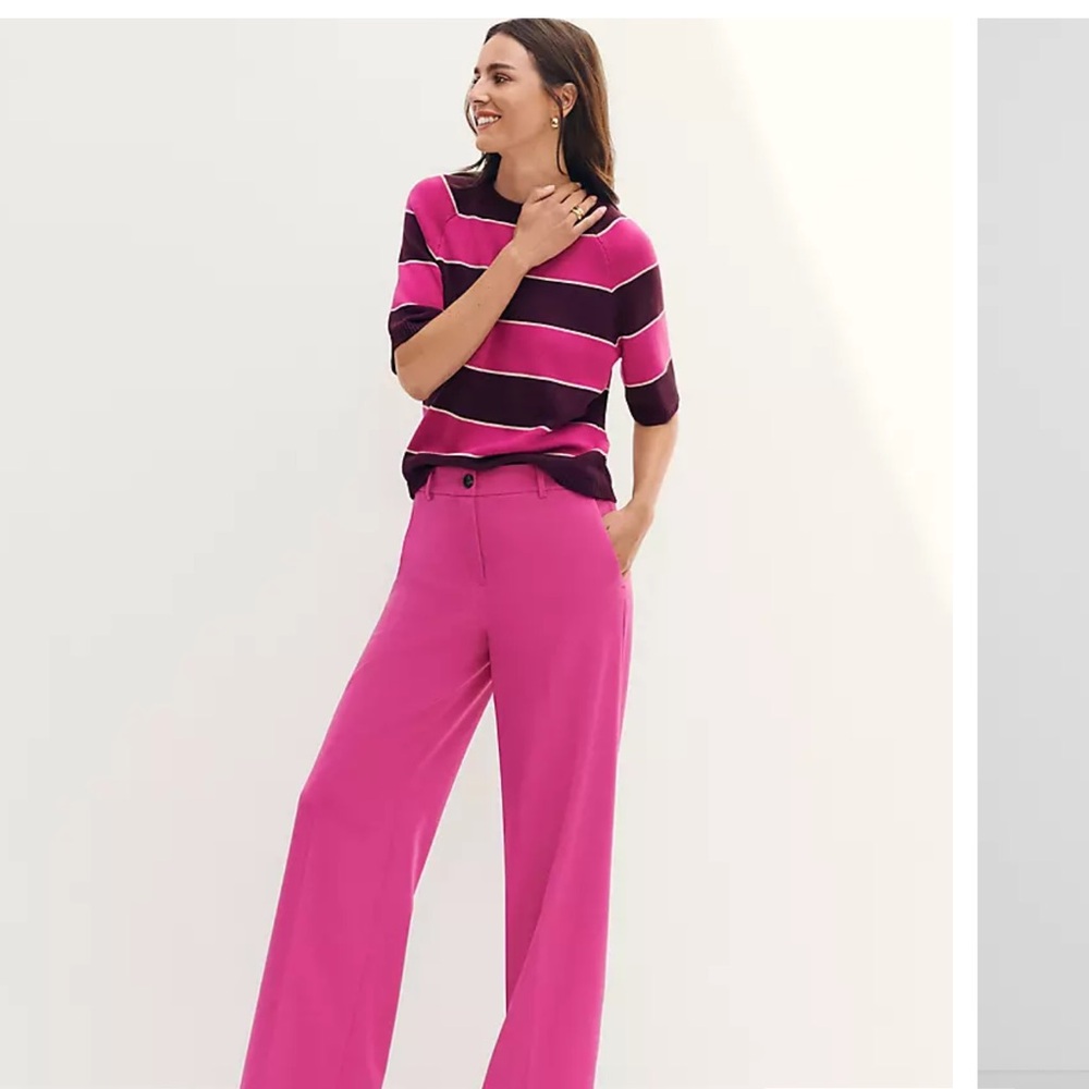 Ann Taylor Elegant Pink Wide-Leg Pants NWT